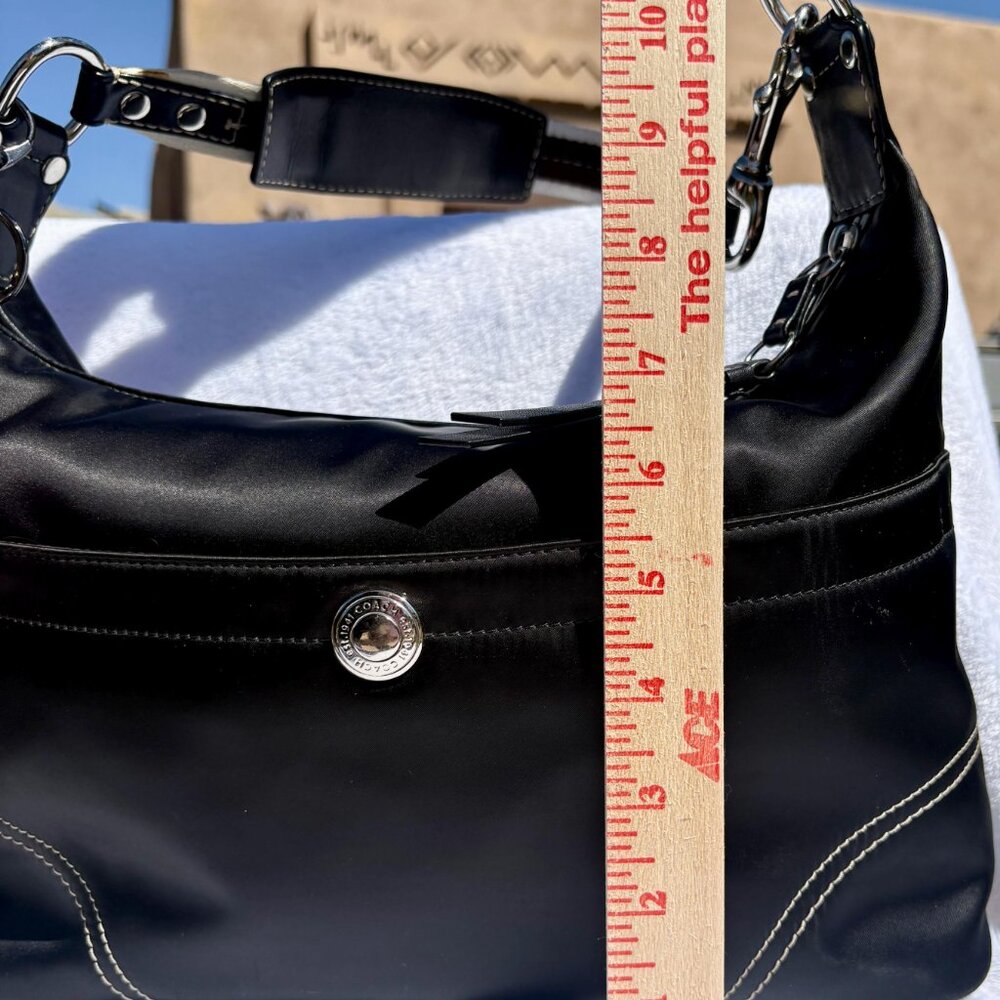 Coach Black Satin  Hampton Hobo with Charms - Picture 6 of 10